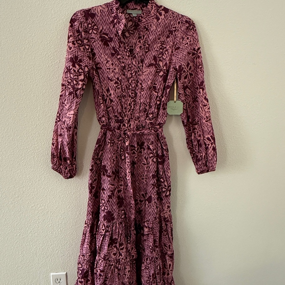 Red Wrap Tie Front Sundress with Notched Collar